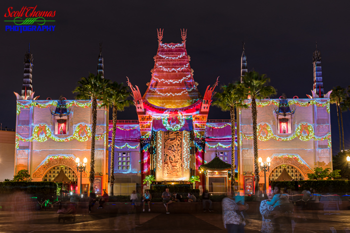 Christmas Projections on the Chinese Theatre