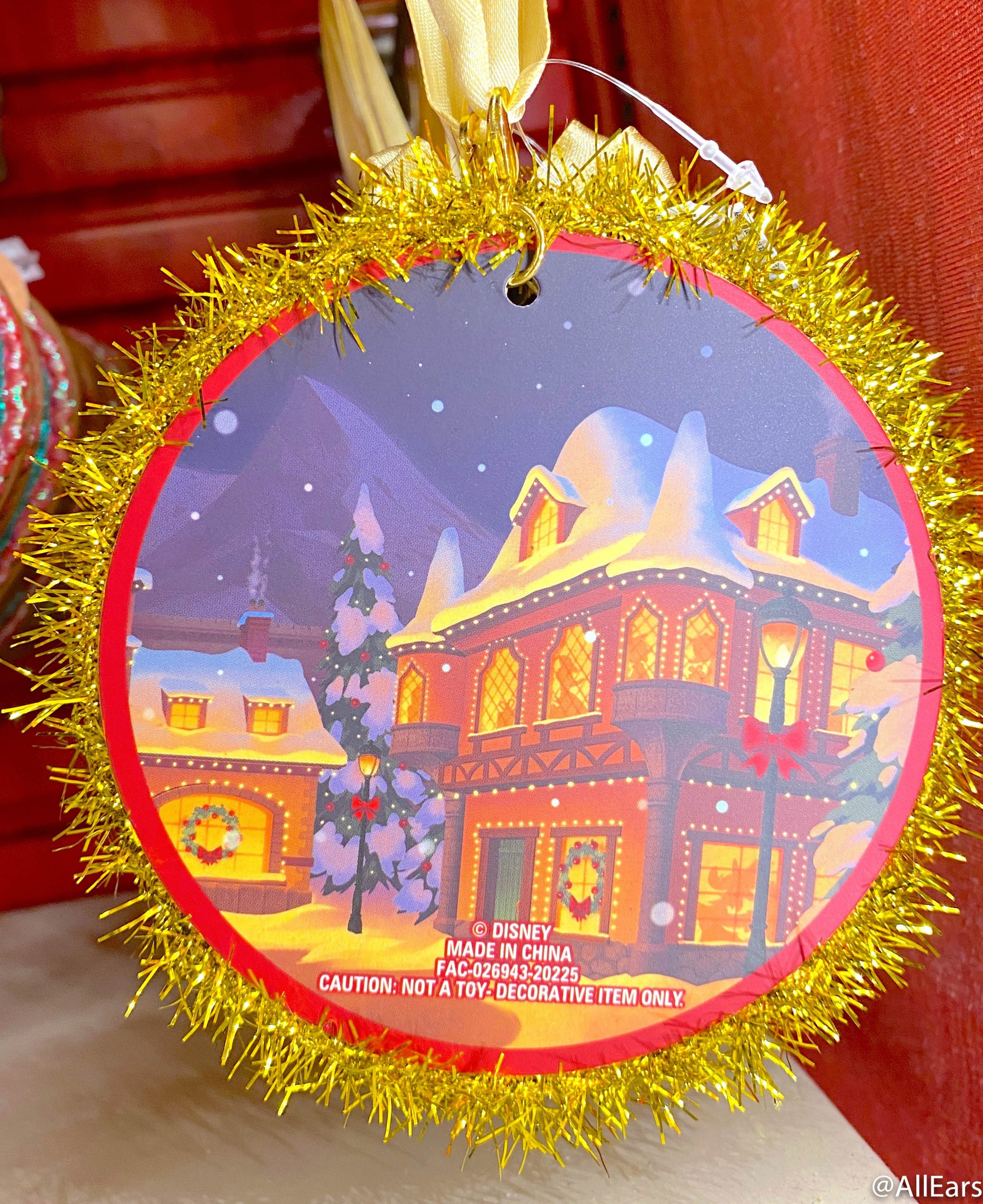 Details about   Disney Parks Frohliche Weihnachten Christmas Wooden Ornament Mickey Frohes Fest 