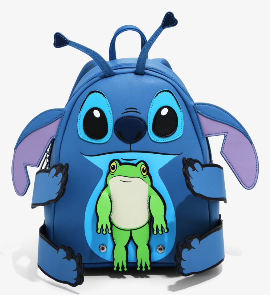 Fast Forward Stitch Mini Backpack with Lunch Box Set for Toddler Preschool - Bundle with 11'' Stitch Backpack Mini, Stitch Lunch Bag, Stic