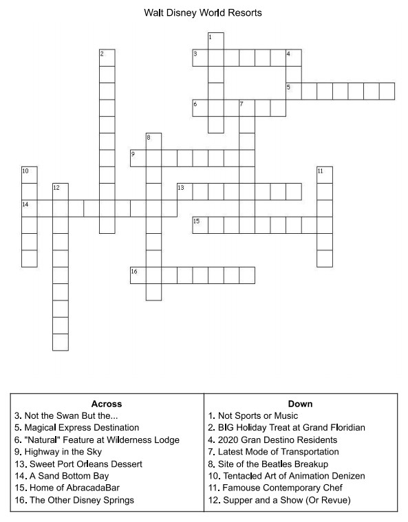 Three Disney Crossword Puzzles To Do, Small Garden Pavilion Crossword Clue