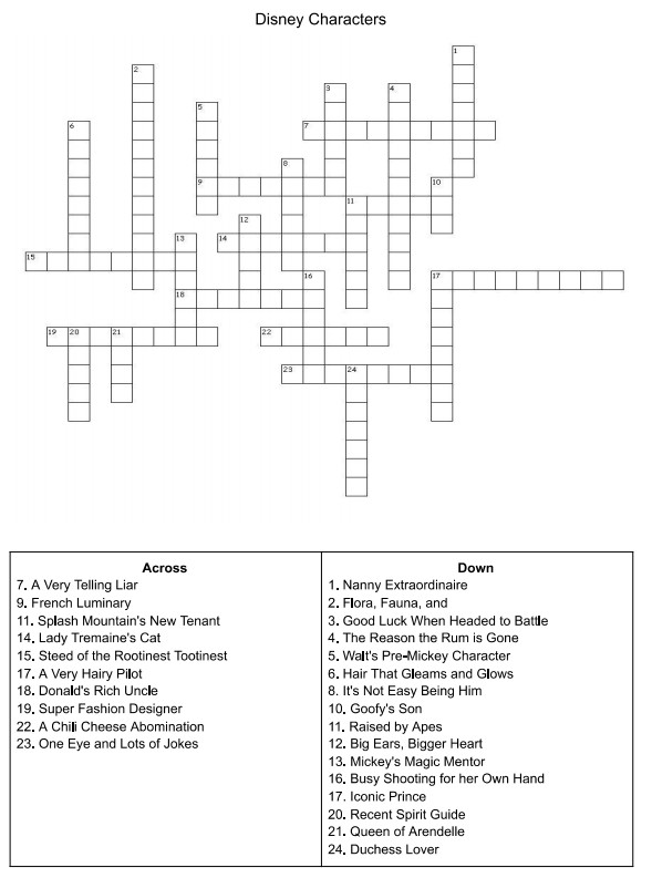 three disney crossword puzzles to do over your lunch break allears net