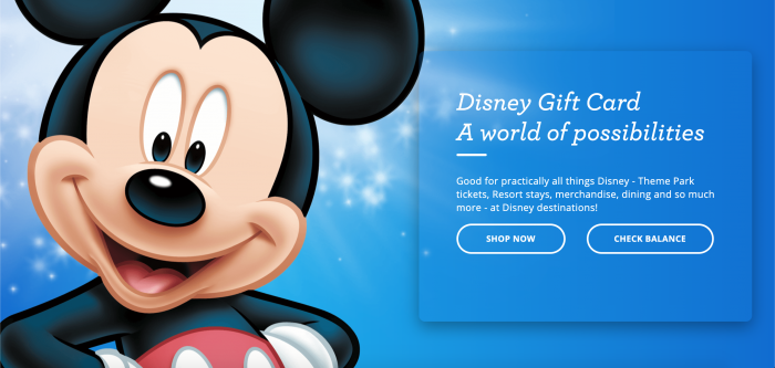 Disney's Gift Card Website Just Got Some Major Changes