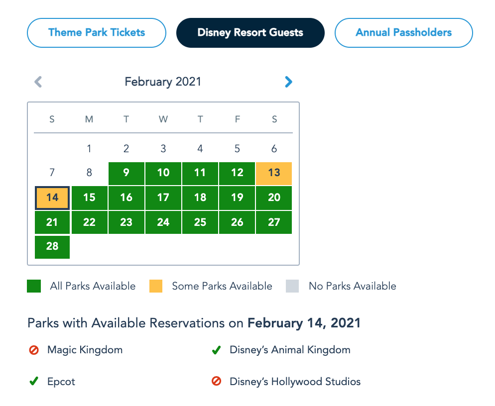 Disney World Park Reservations Calendar Customize and Print