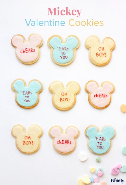 Disney Love Mickey Valentine Valentine's Day Cookies Watercolor Seamless  Pattern