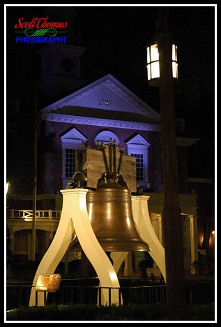 Magic Kingdom Liberty Bell at Night 2006