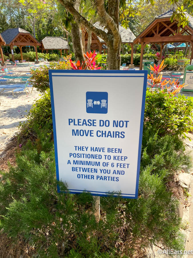 2021 WDW Blizzard Beach Reopening lounge chairs social distancing sign -  AllEars.Net