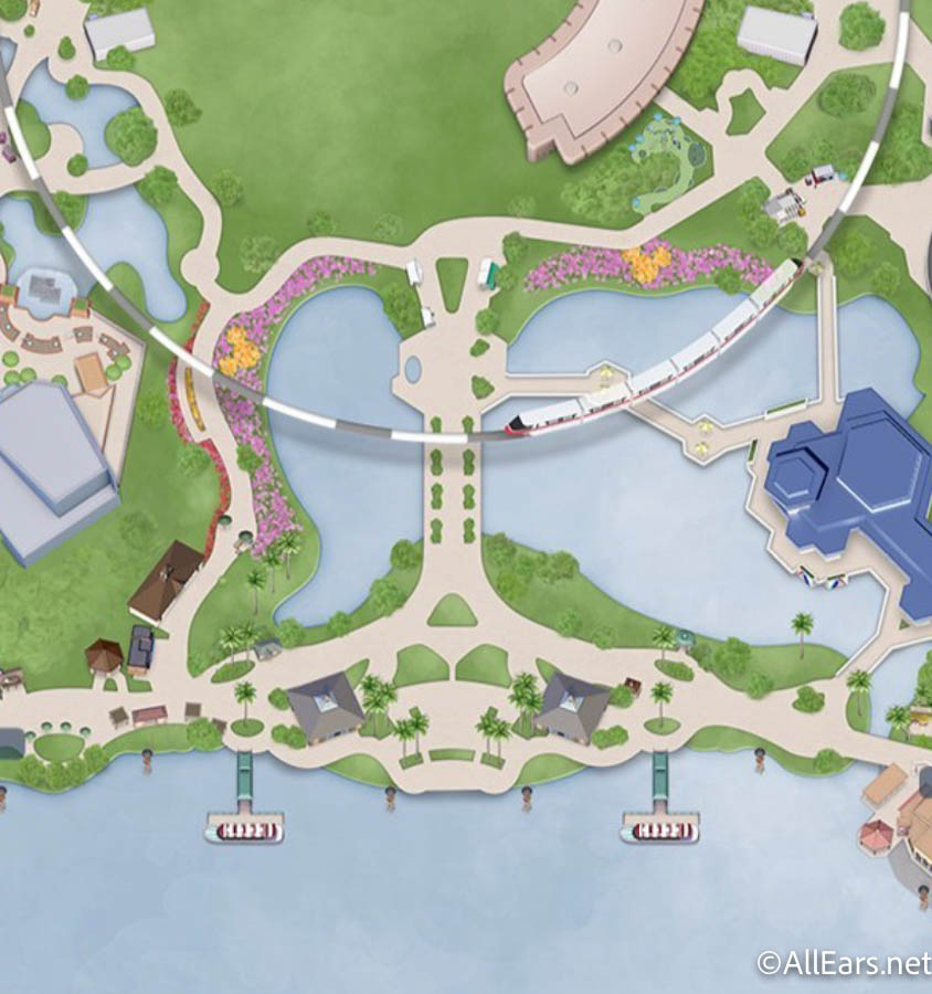 2021 WDW EPCOT Park Map Flowers added2