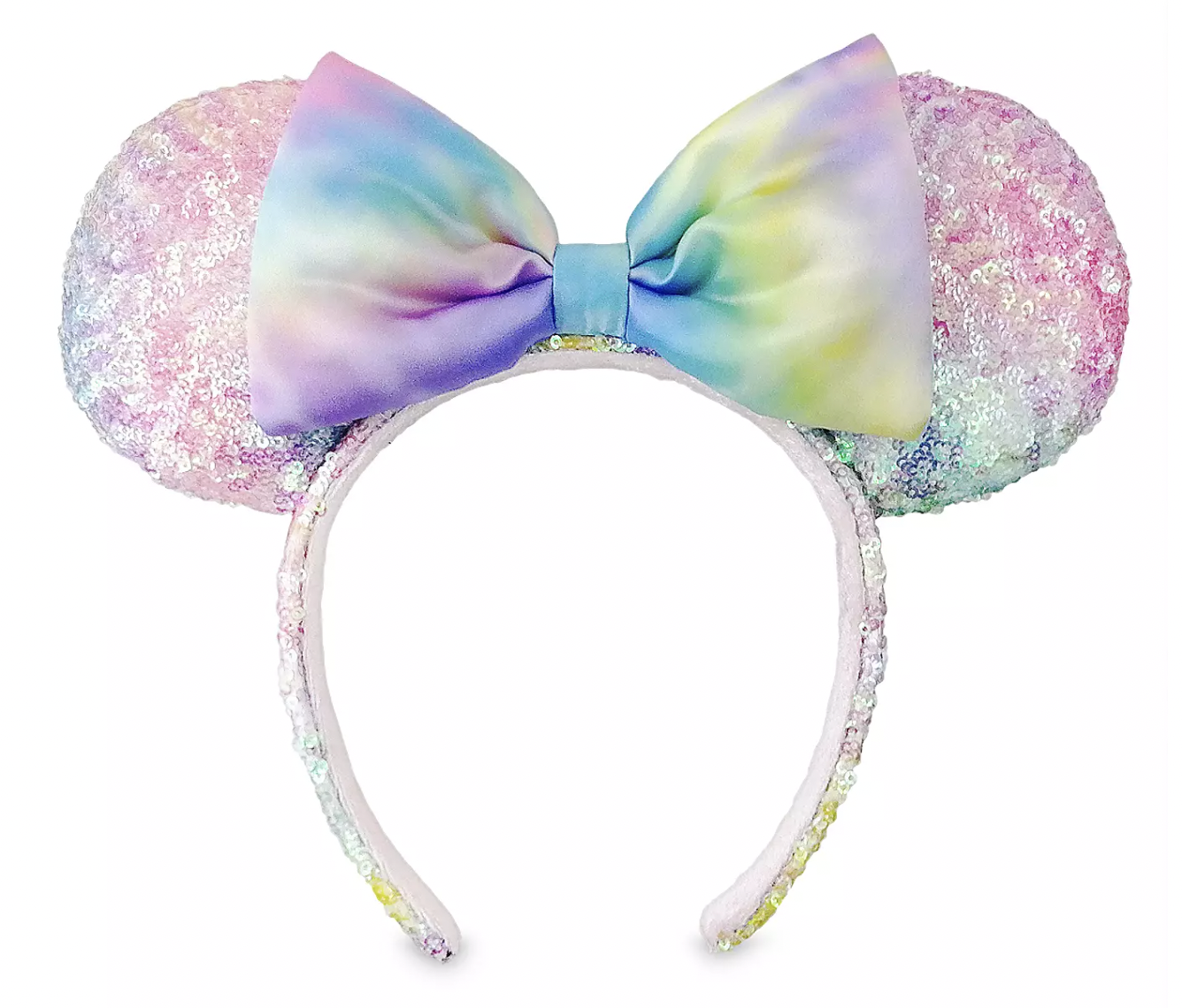 Disney Park Mickey Minnie Mouse Ears Party New Rainbow Bow Sequins Cos Headband 
