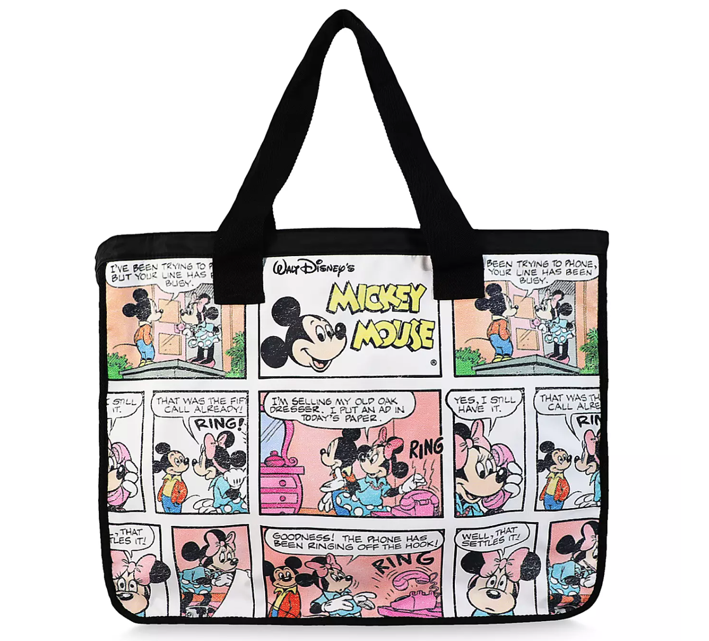 Disney Mickey Mouse Never Grow Up Funny Tote Shopper Bags Shopping Travel Overnight 100% Cotton Canvas Grocery Bag 4173