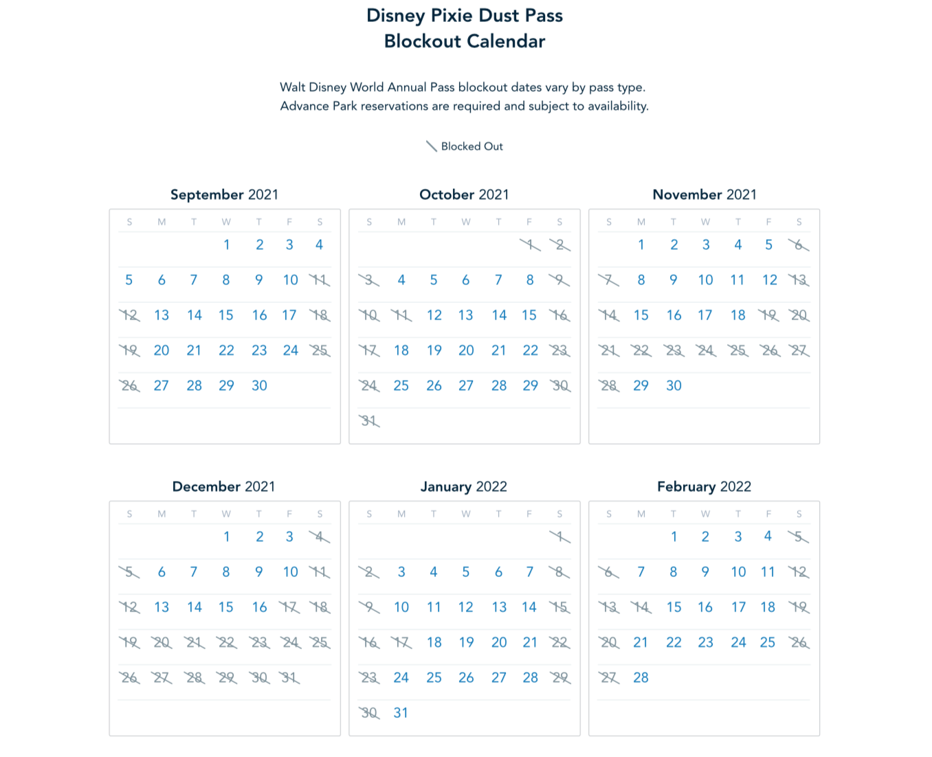 FULL List of Blockout Dates for New Disney World Annual Passes