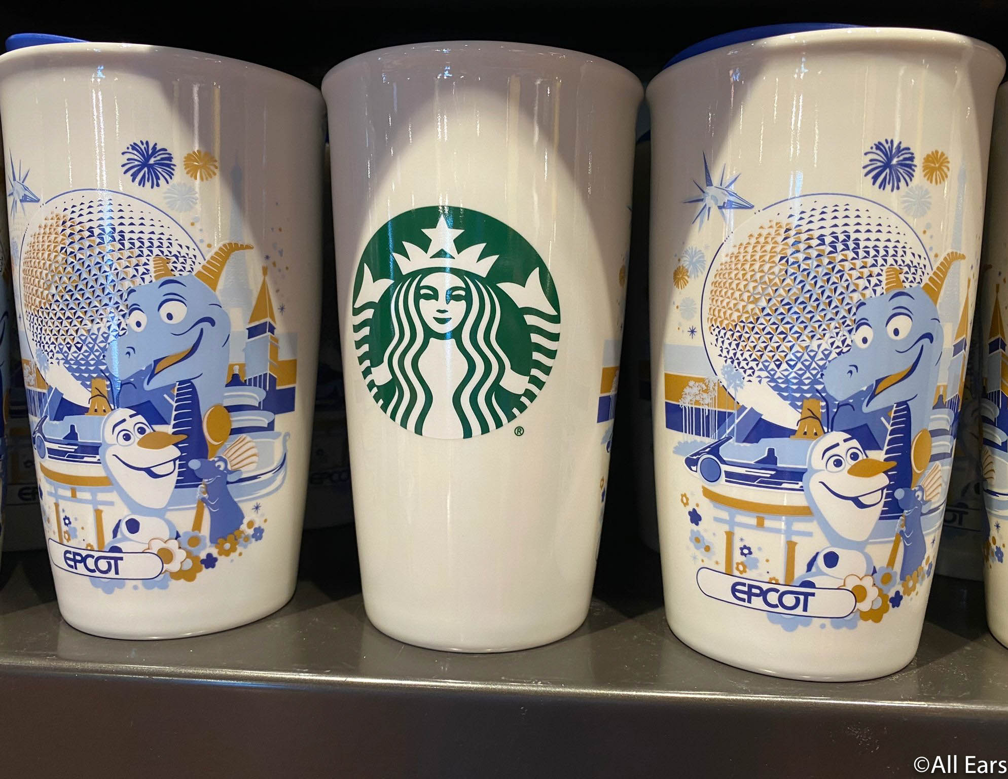 2021 Starbucks DISNEYLAND Ceramic Tumbler Christmas Ornaments Set of 2 NWT