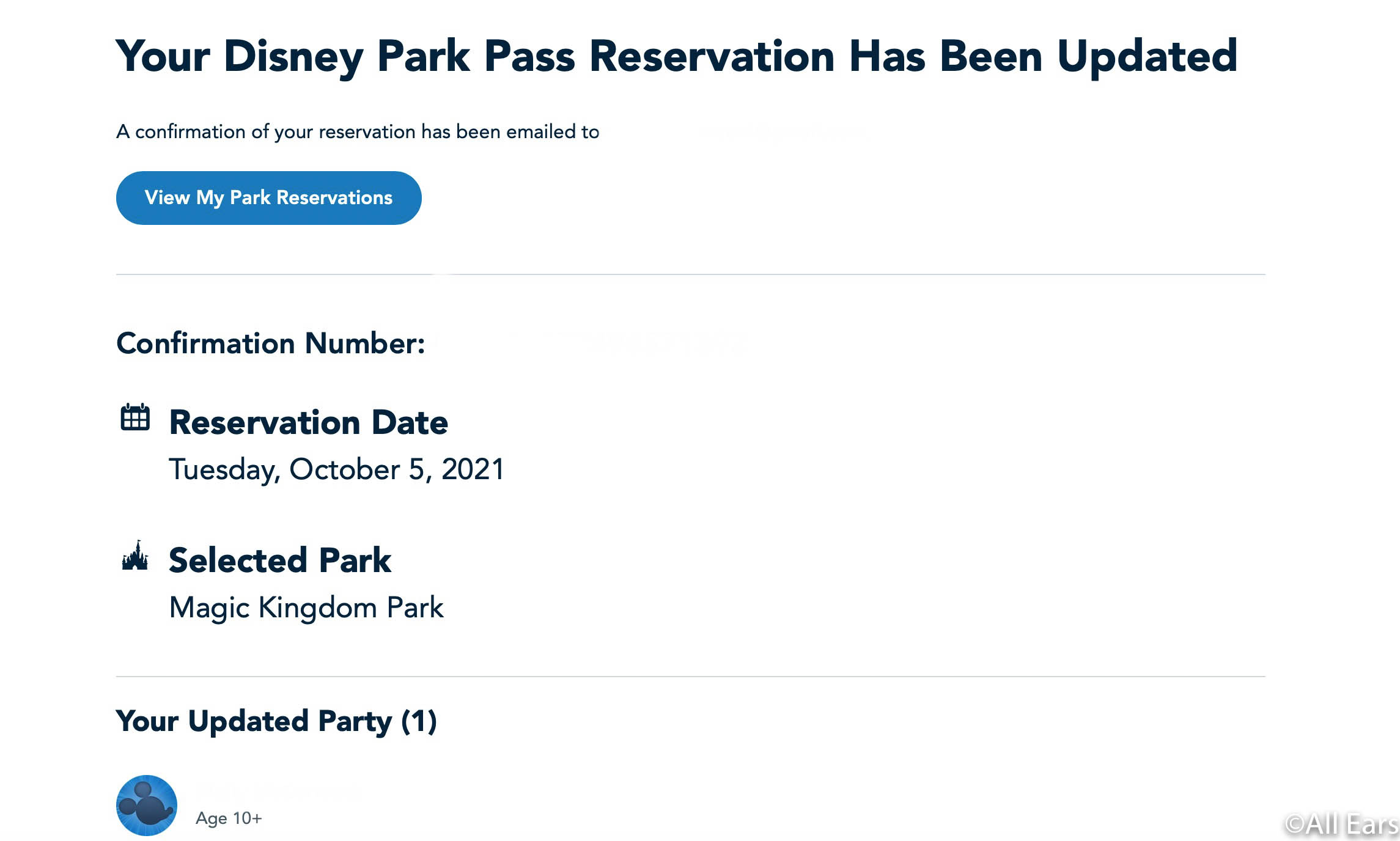 Disney World Park Pass Reservations