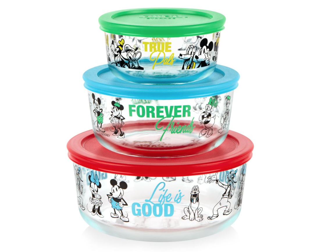 Pyrex 8-Piece Disney Mickey Mouse & Friends Decorated Food Storage Set