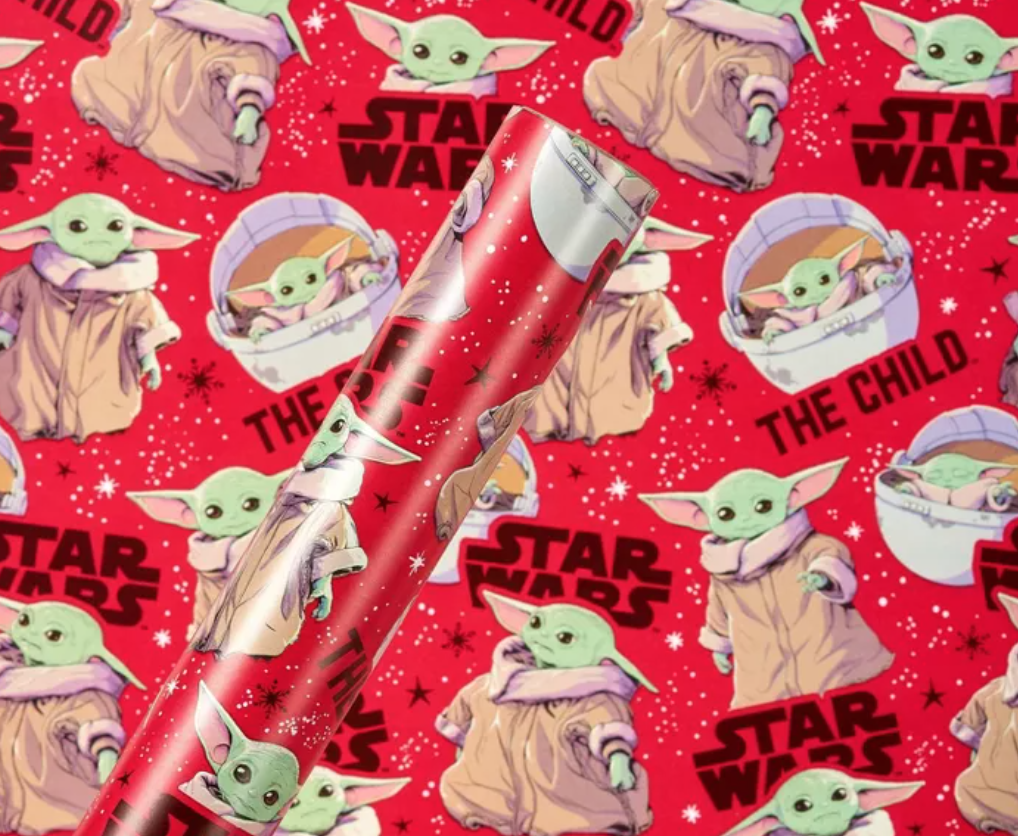 target 2021 star wars the mandalorian baby yoda the child grogu gift wrapping  paper 