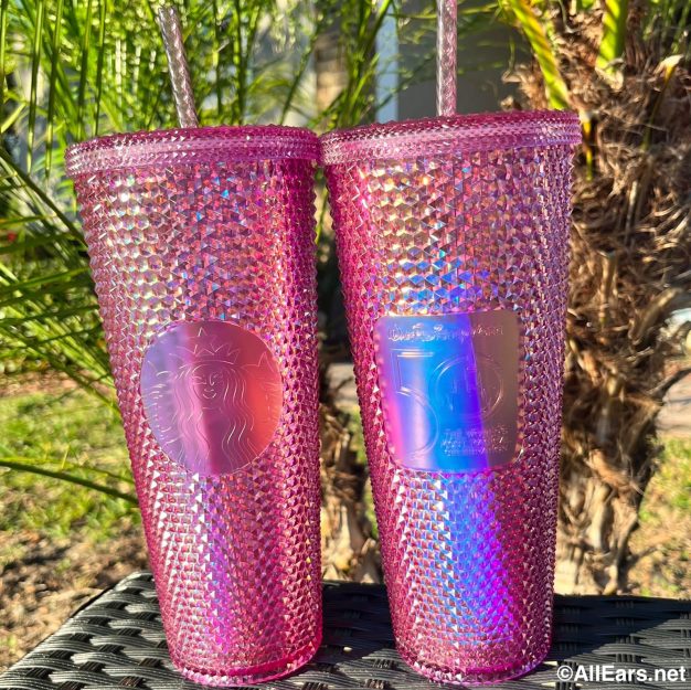 Pink & Silver Shimmering Disneyland Resort Starbucks Tumbler Now