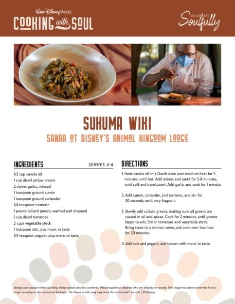 Disney Recipe: How to Make Sanaa's Sukuma Wiki - AllEars.Net