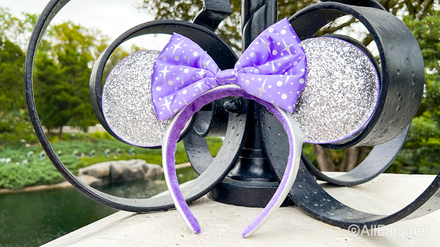 Silver Shanghai Minnie Mouse Purple 2021 Disney Parks Space Mountain Ears 