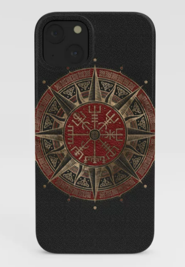 Phone case with norse viking compass
