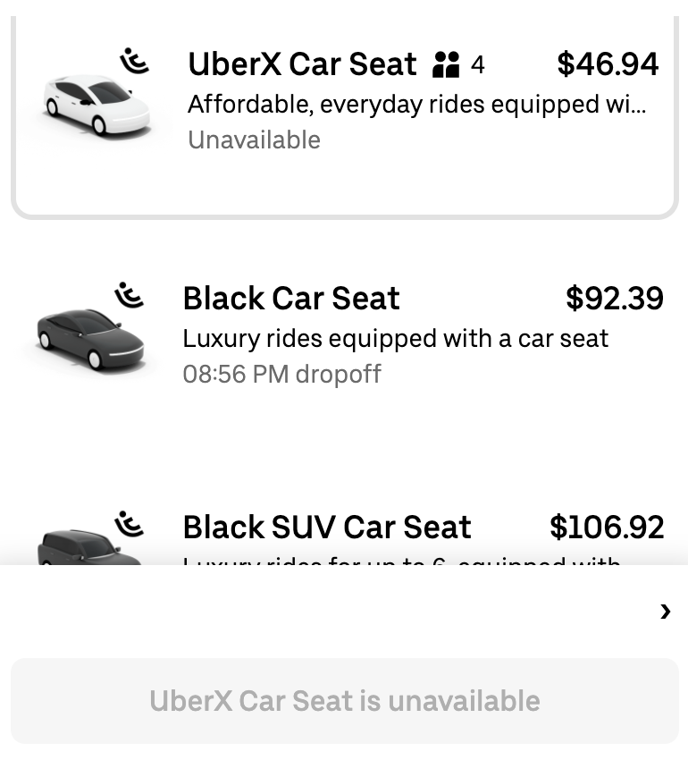 2022 Car Seat Not Available Uber - AllEars.Net