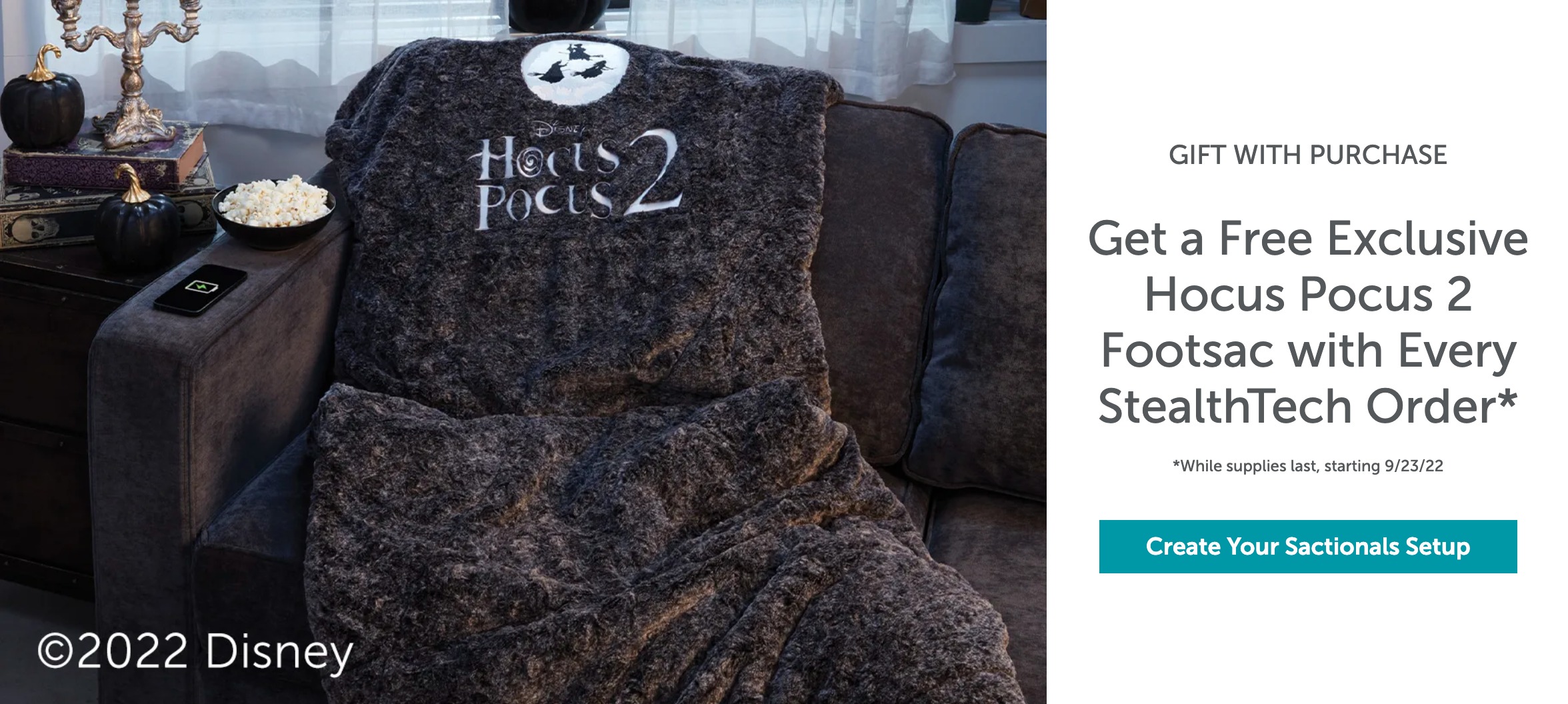 2022 Lovesac Free Hocus Pocus 2 Footsac with StelthTech order - AllEars.Net