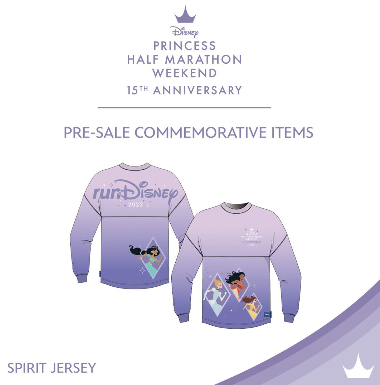 2023 wdw disney princess half marathon weekend merchandise pre order spirit  jersey - AllEars.Net