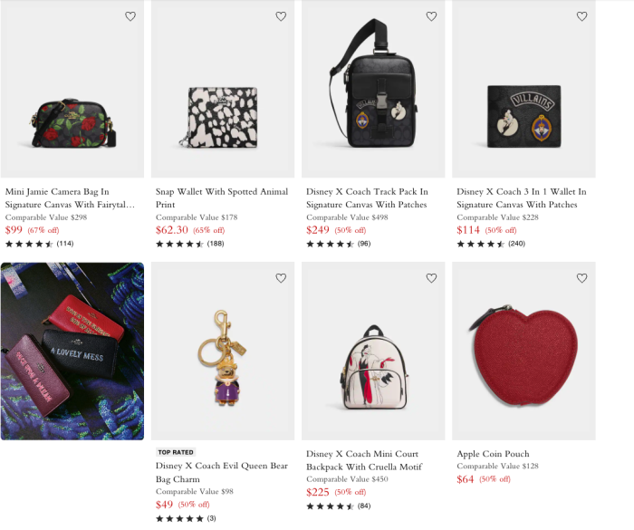 Disney Villains TAKEOVER Coach Outlet! Disney X Coach Villains