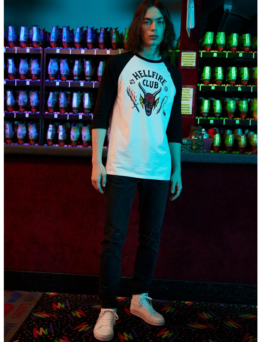 Our Universe Stranger Things Hellfire Club Raglan T-Shirt - AllEars.Net