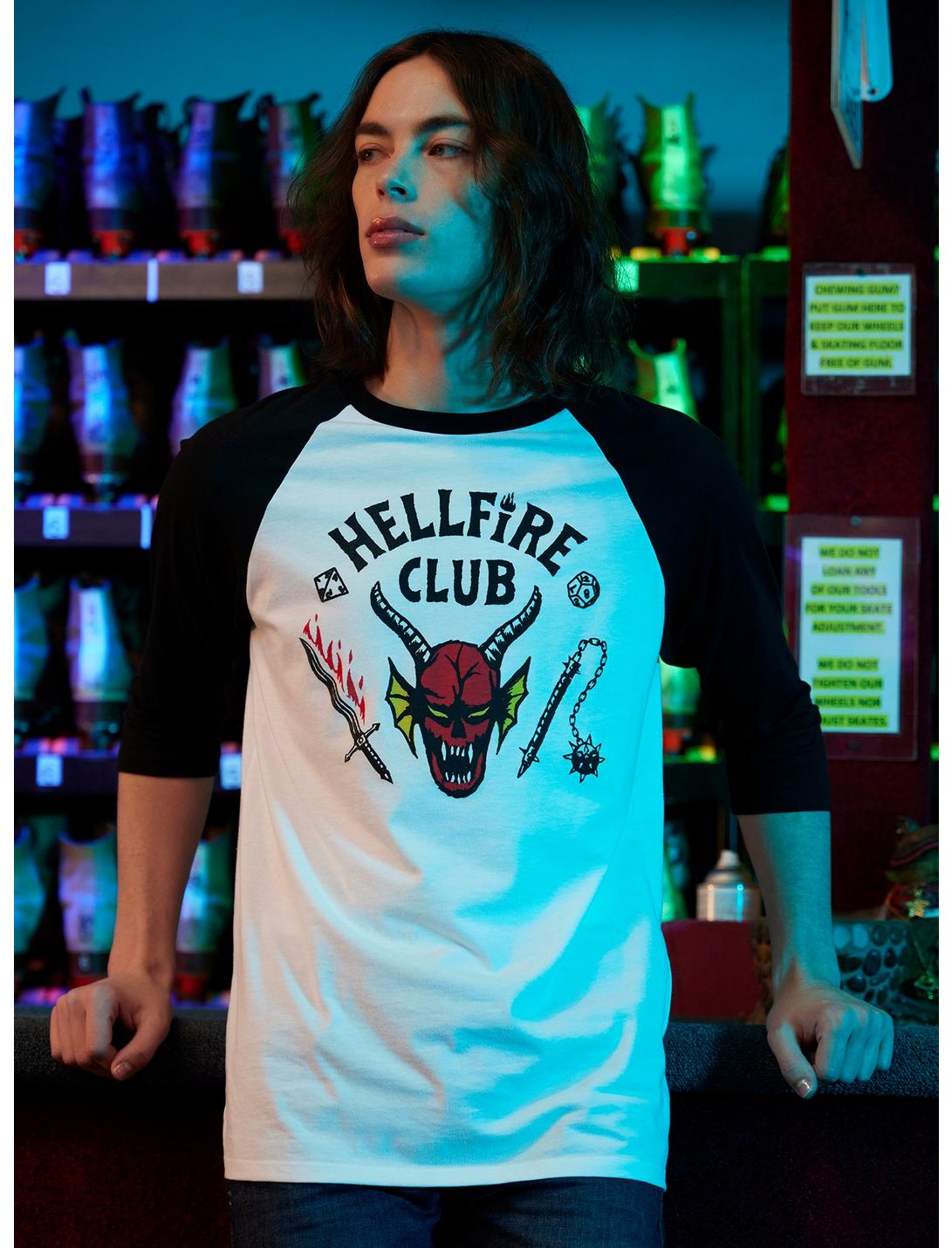 Our Universe Stranger Things Hellfire Club Raglan T-Shirt - AllEars.Net