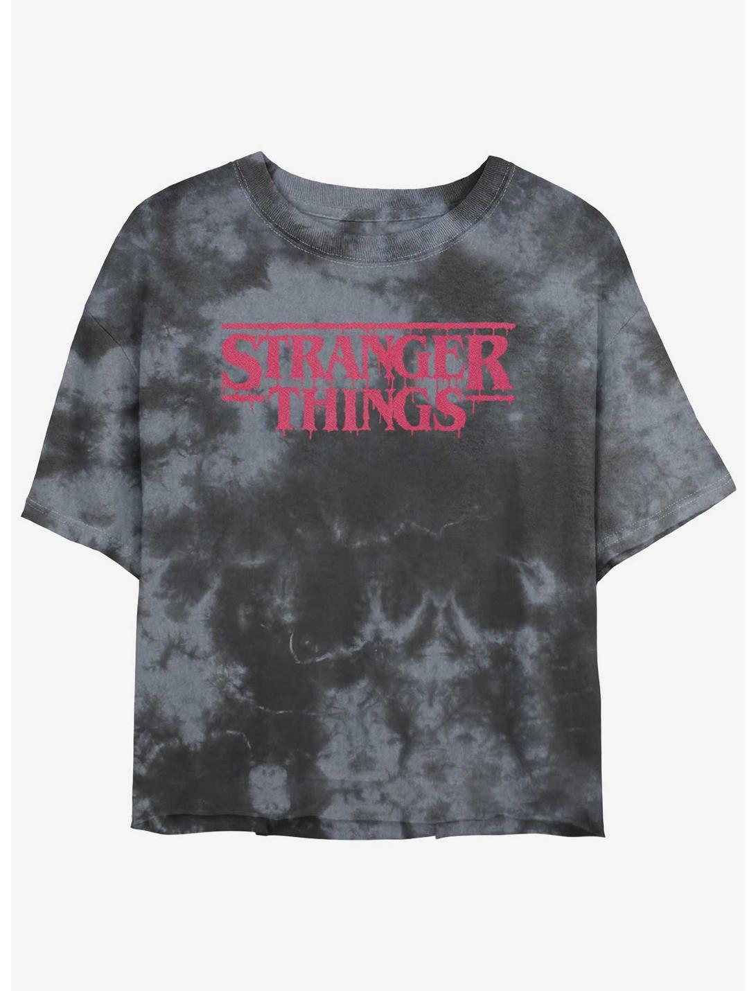 Stranger Things Logo Mineral Wash Crop Girls T-Shirt