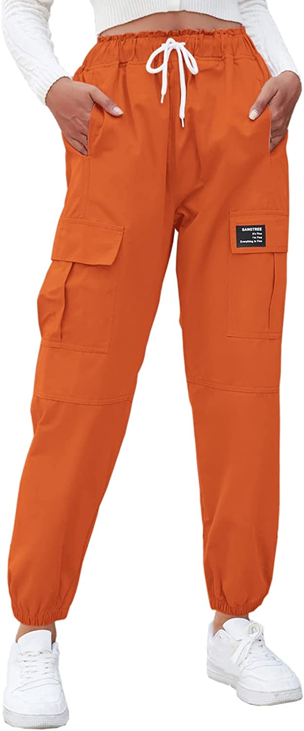 SANGTREE Girls & Women's Cargo Jogger Pants, 3 Years Women 3XL