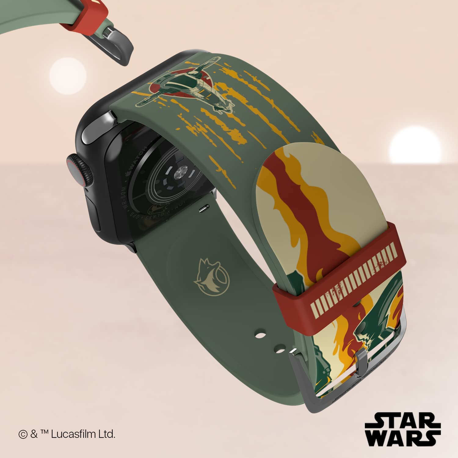 Star Wars: Boba Fett Smartwatch Band – Officially Licensed, Compatible with Every Size & Series of Apple Watch (watch not included)