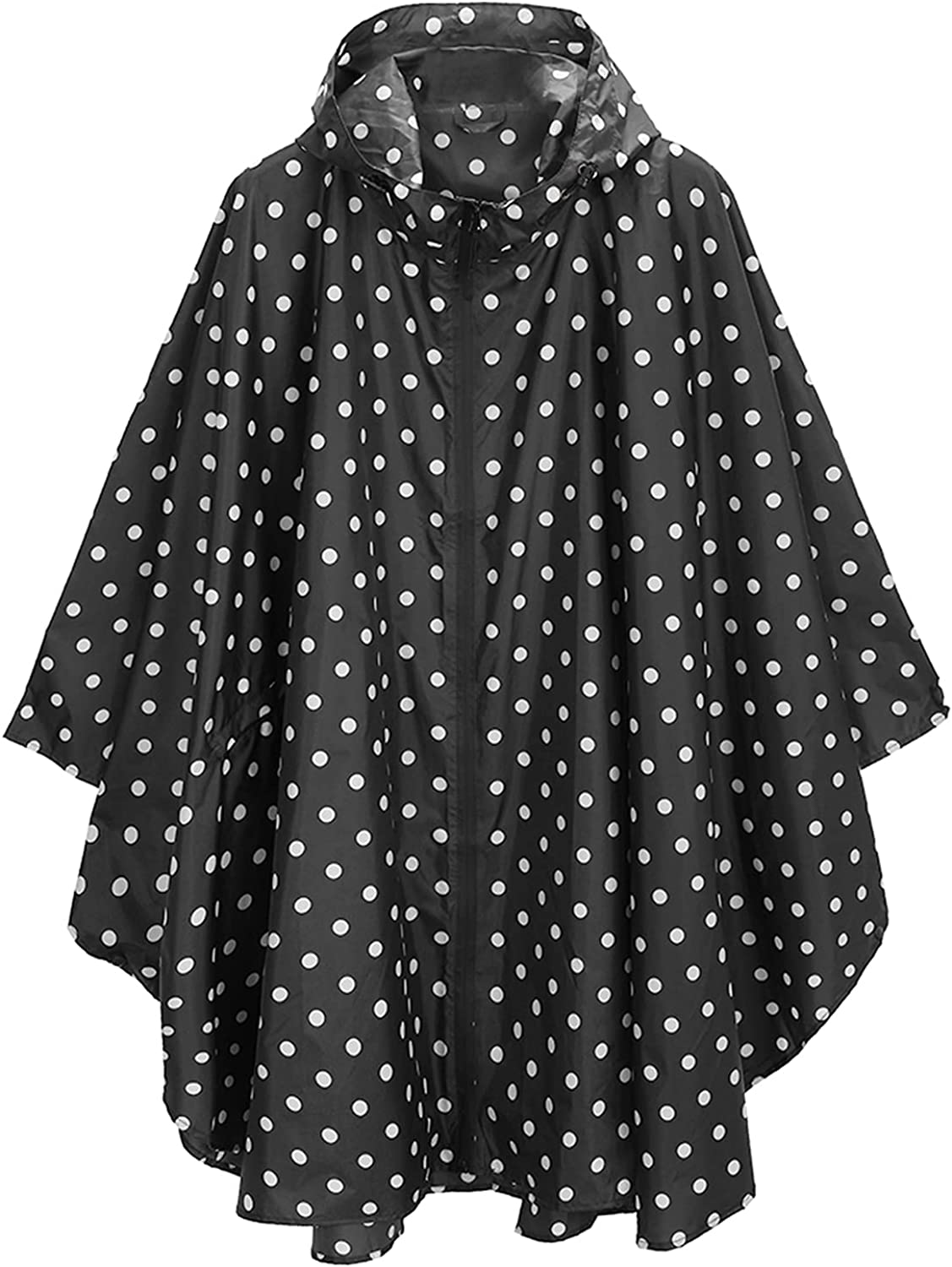 Rain Poncho Jacket Coat Hooded Zipper Style for Women/Men/Adult with Pocket