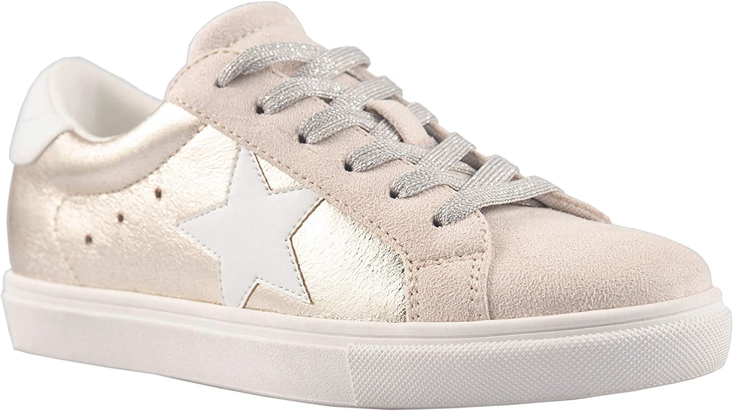 PARTY Women's Fashion Star Sneaker Lace Up Low Top Comfortable