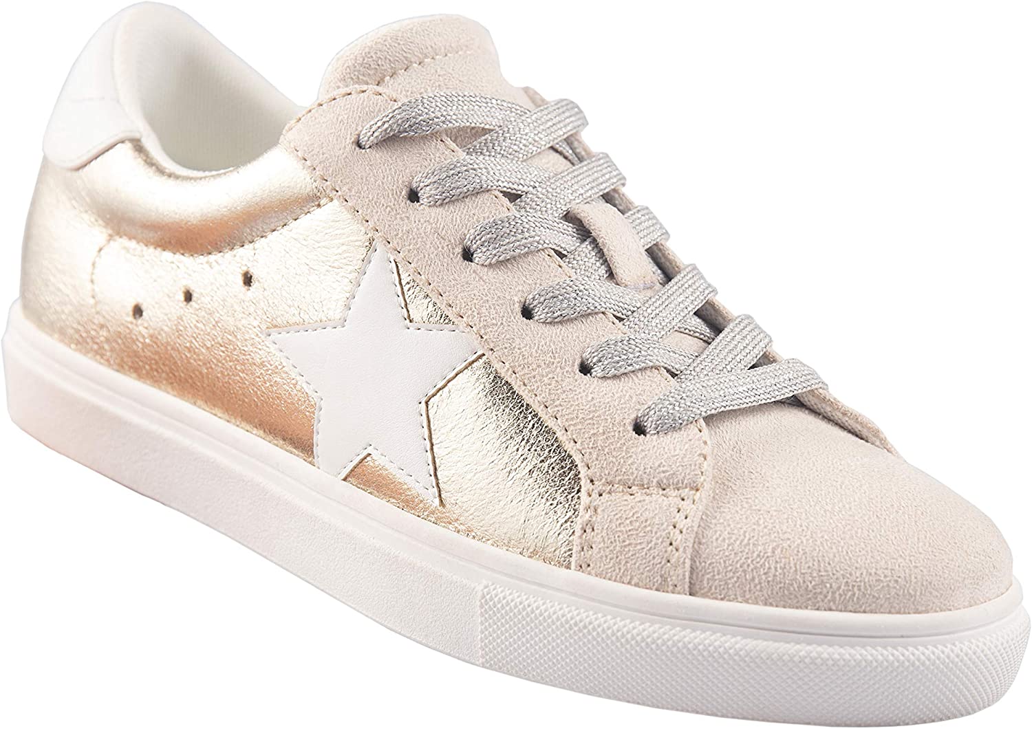 PARTY Women's Fashion Star Sneaker Lace Up Low Top Comfortable