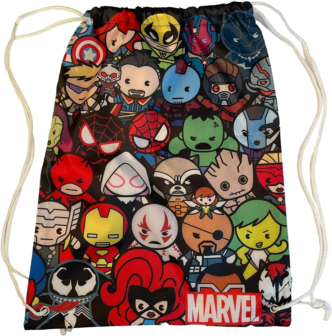 Disney, Star Wars, Marvel, DC Comics and More Cinch Sack Backpack 18-inch Sling Bags Drawstring Totes (Marvel Avengers)