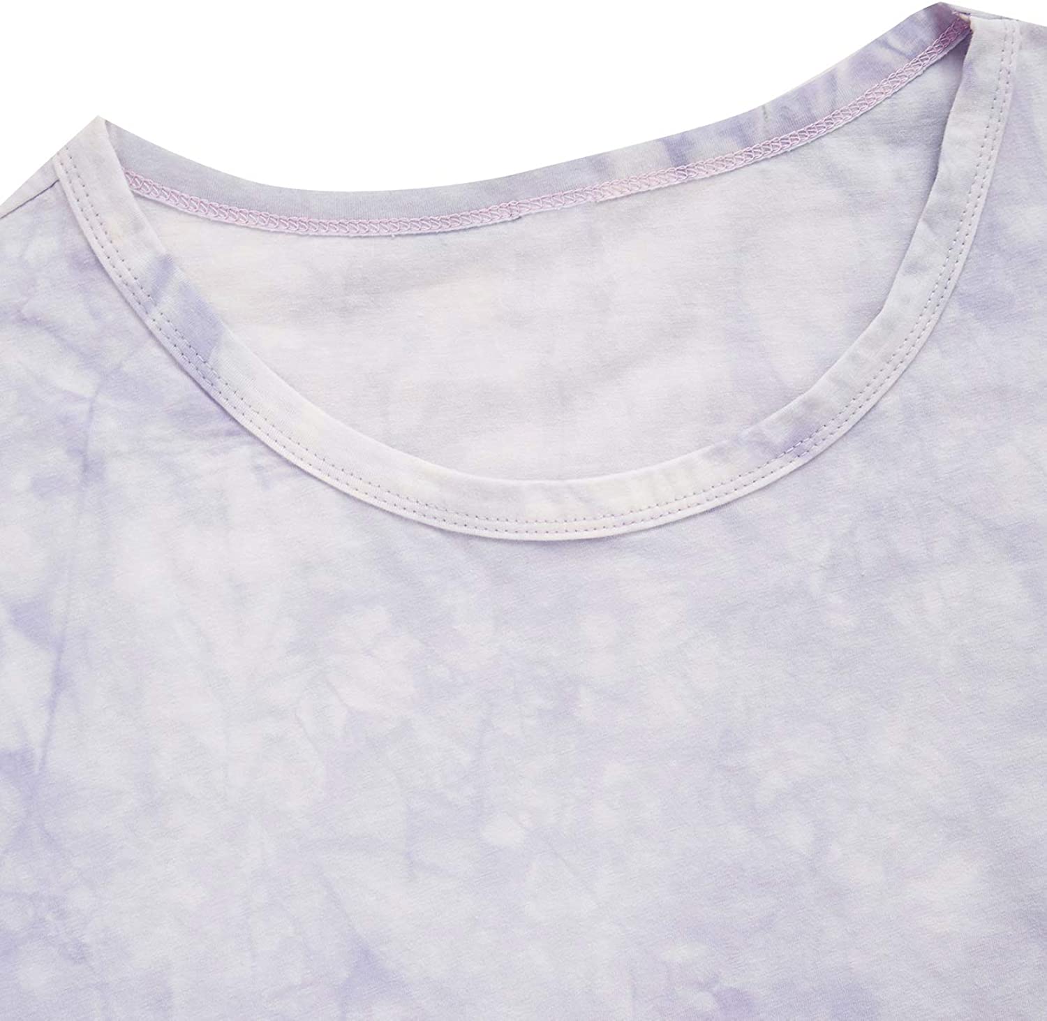 SweatyRocks Women's Round Neck Short Sleeve Casual Tie Dye Crop Top T-Shirt