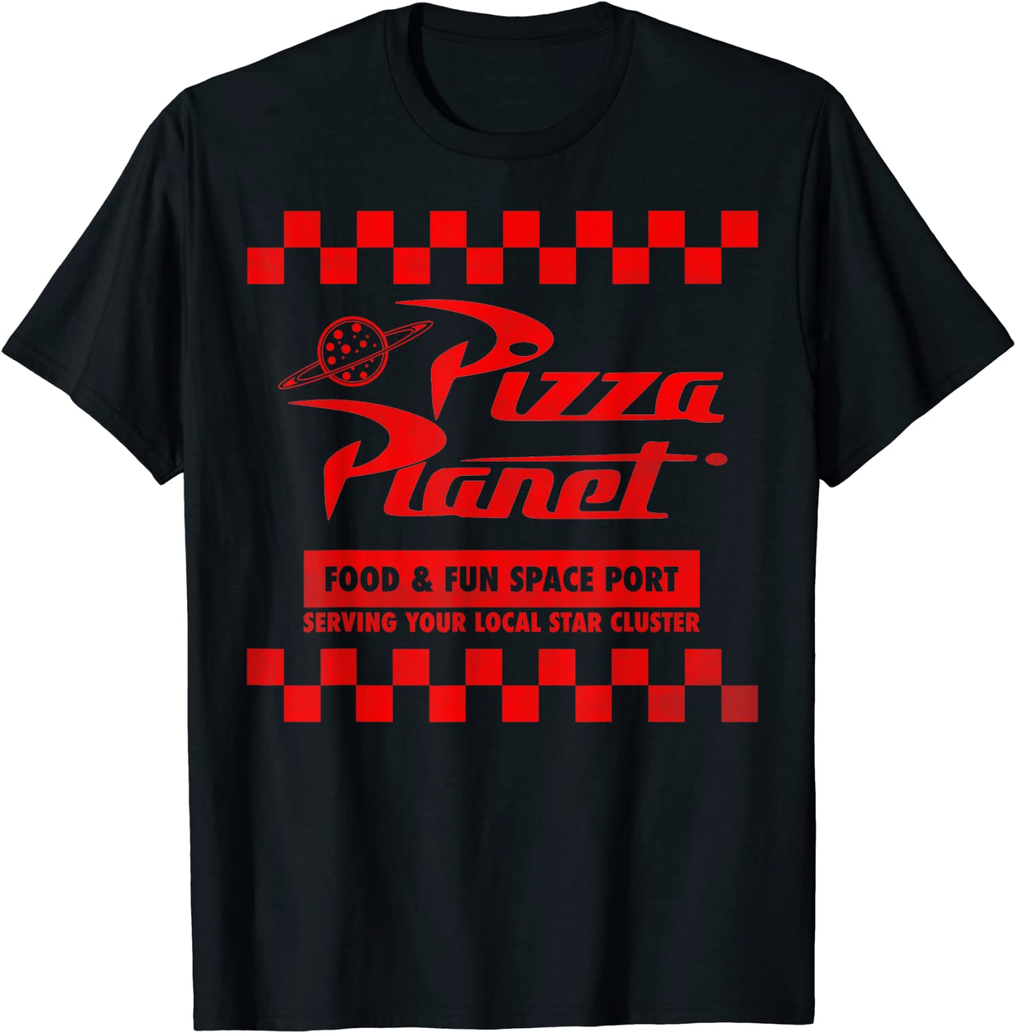 Disney Pixar Toy Story Pizza Planet Checkered Logo T-Shirt - AllEars.Net