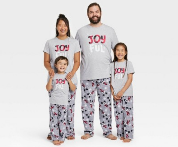 Holiday Mickey Mouse Plaid Fleece Matching Family Pajama Pants