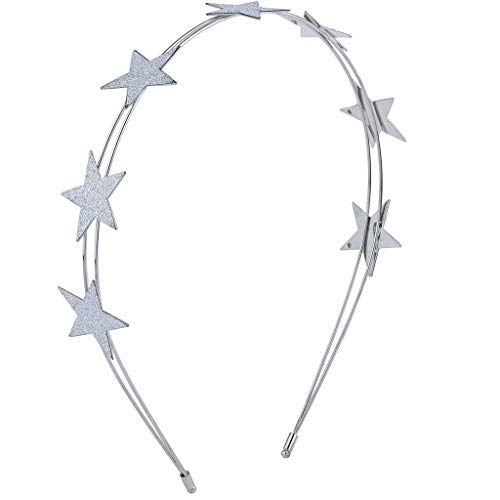 Lux Accessories Silver Tone Glitter Star Celestial Double Row Wire ...