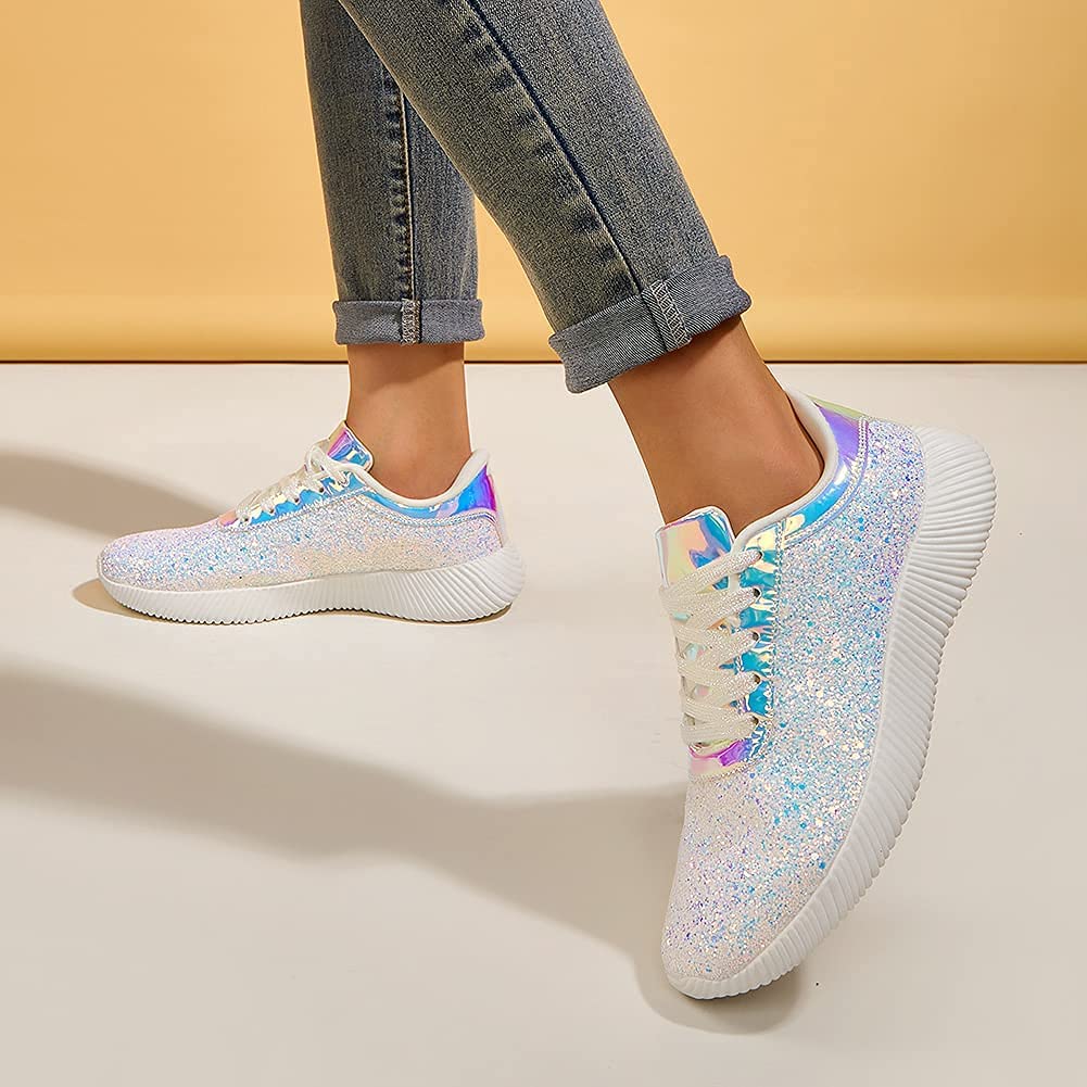 NWT white glitter sparkle sneakers
