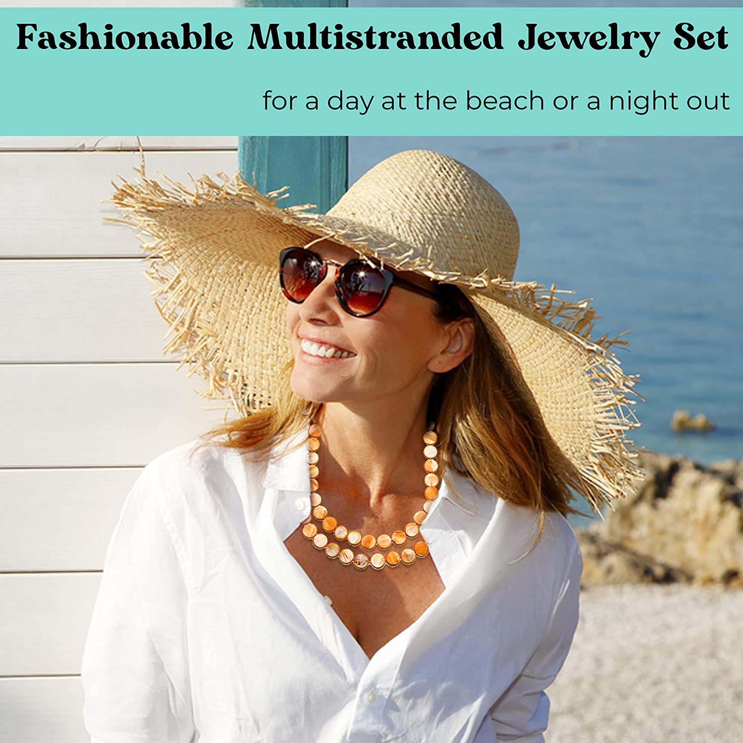 Shop LC Multicolor Shell Beaded Choker Necklace for Women Long Endless Strand Bead Boho