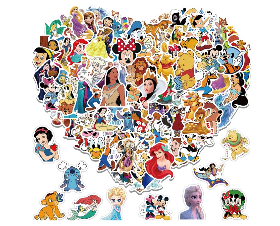 Cannity 100Pcs Kids Stickers Pack Cute Princess Stickers Mixed Cartoon  Stickers for Kids Teens Adults Waterproof Vinyl Stickers for Water Bottle  Laptop Luggage Phone disney stickers amazon - AllEars.Net