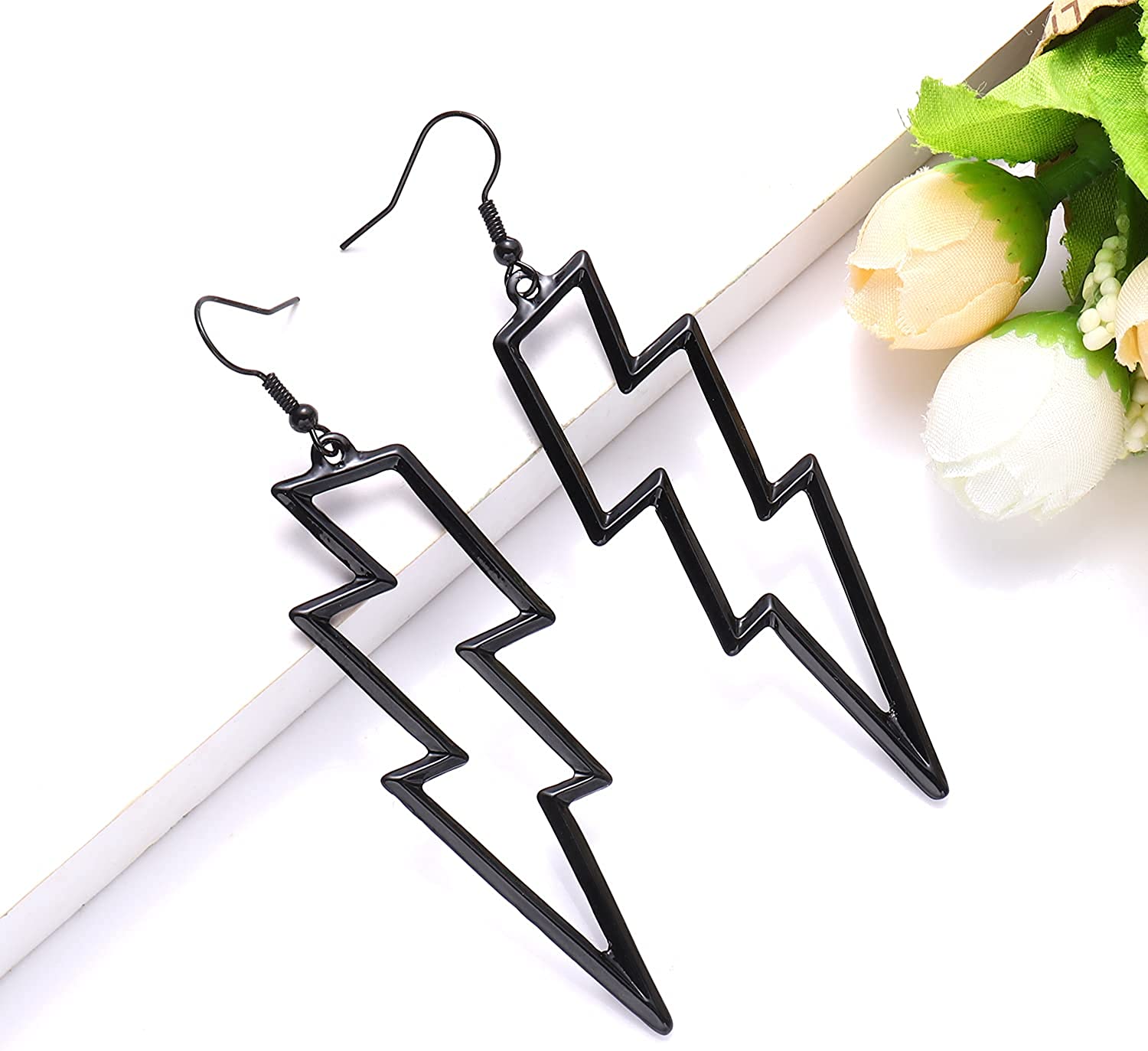 Lightning Bolt Drop Dangle Earrings For Woman Statement Flash Thunder Hook Earrings Punk Fashion Jewelry
