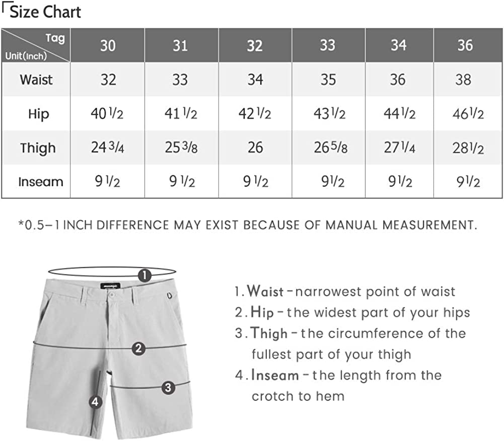 maamgic Men's Slimfit Golf Shorts 9" Inseam Amphibious Casual Shorts