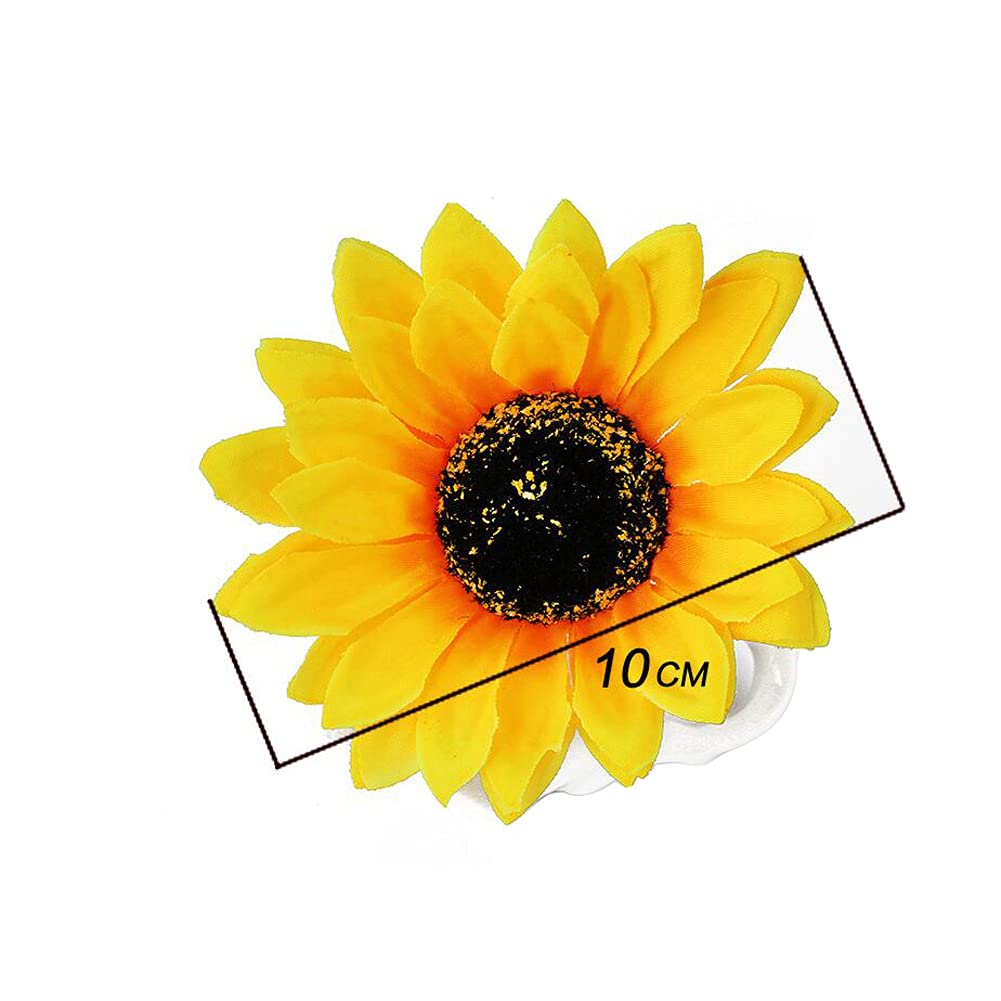 6Pcs Sunflower Hair Alligator Clips Hair Pins Hair Clamp Barrettes Wedding Bridal Hair Styling Accessories for Women Girls Hawaiian Beach Vacation Party Holiday Decoration