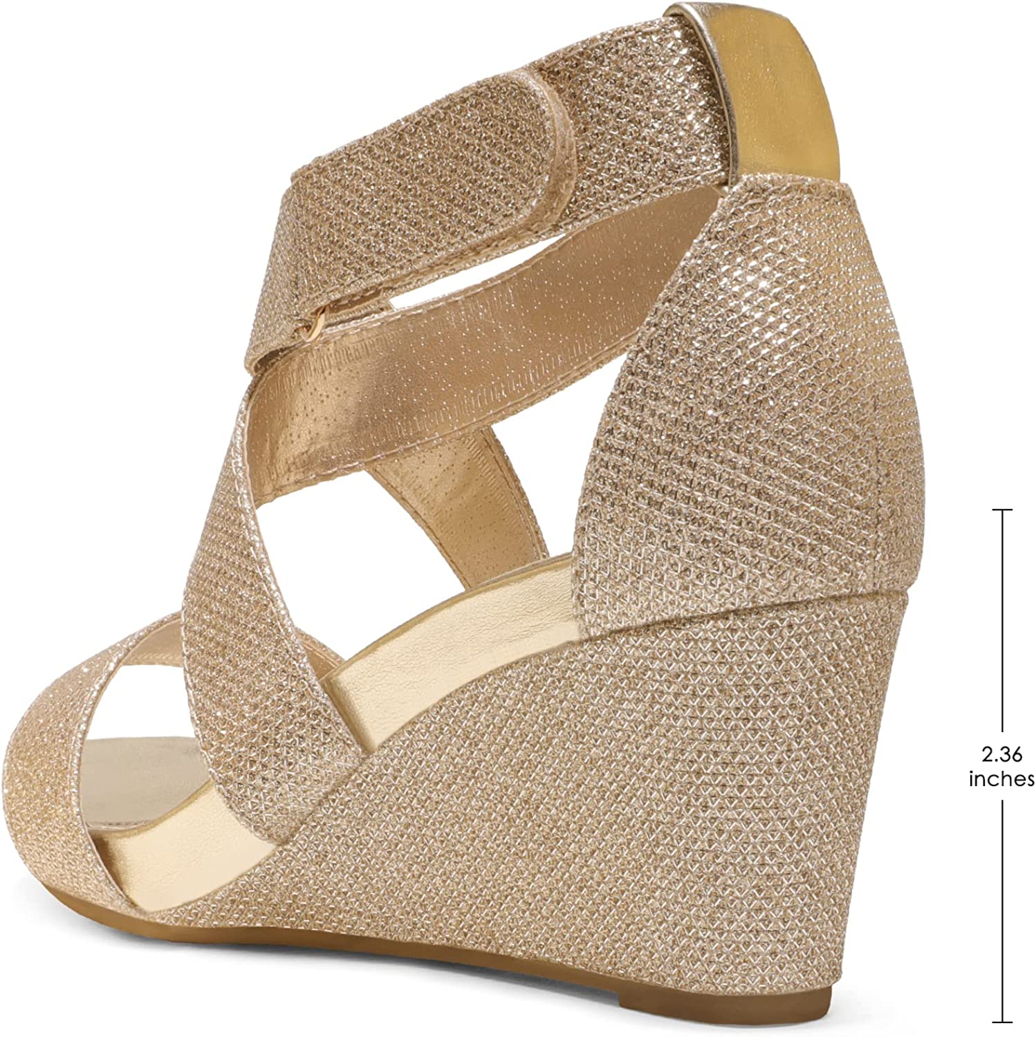 DREAM PAIRS Women's Elastic Ankle Strap Wedge Sandals