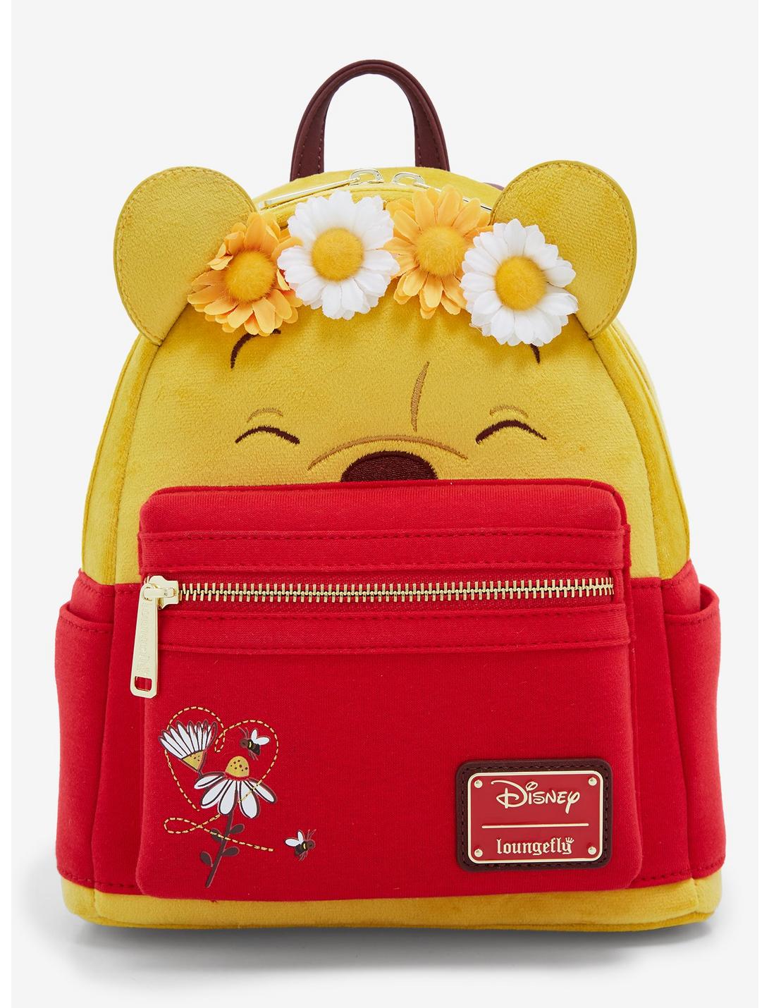Loungefly Disney Winnie the Pooh Floral Crown Flocked Mini Backpack - BoxLunch Exclusive