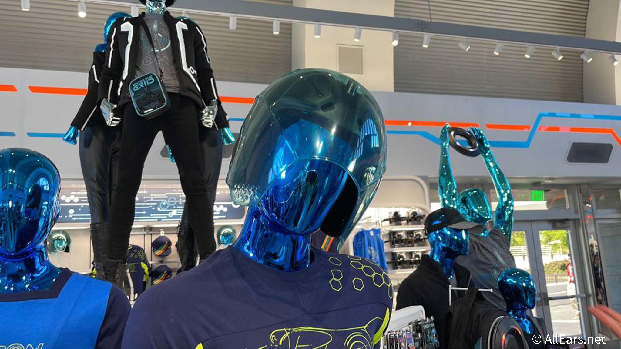 2023 wdw epcot tron lightcycle run helmet merchandise display - AllEars.Net