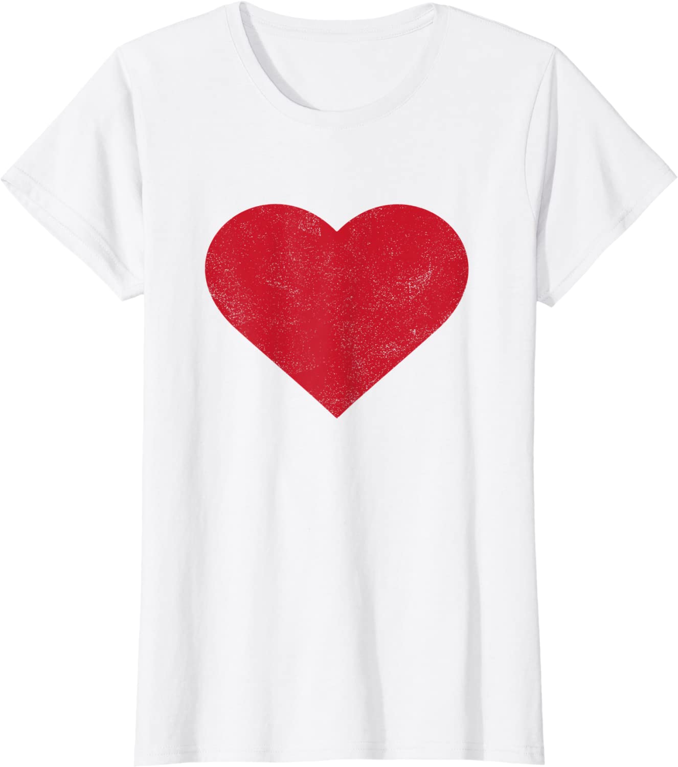 Cute Heart Valentines Day Vintage Distressed Red T-Shirt