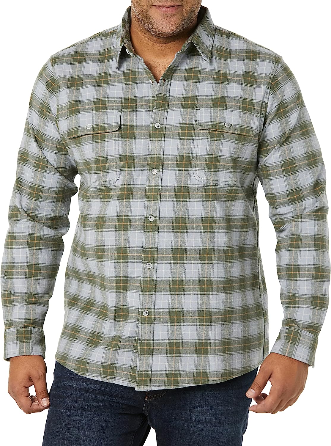 Goodthreads Men's Standard-Fit Long-Sleeve Stretch Flannel Shirt